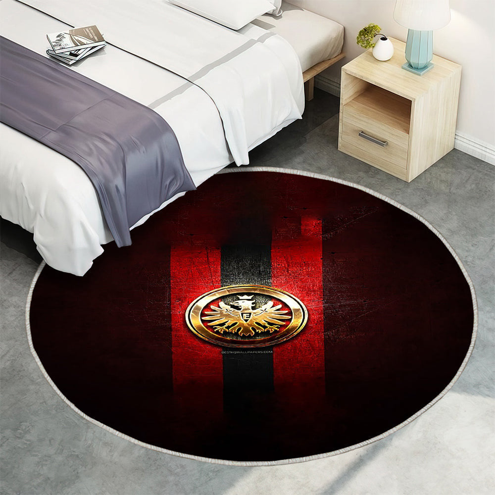Eintracht Frankfurt Teppich Rund, Teppiche - goldenes Logo Outdoor Teppich Rund, Bundesliga Teppich Wohnzimmer, Carpet, Rug