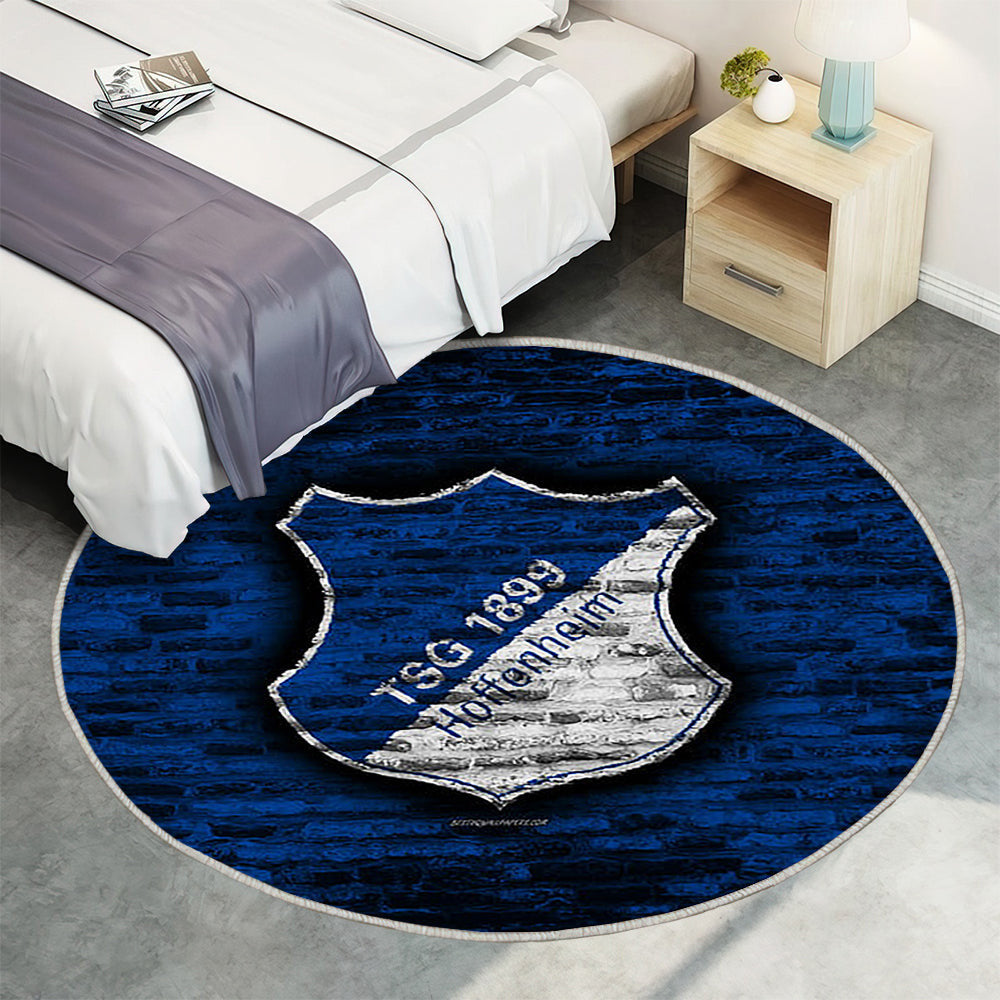 Tsg 1899 Hoffenheim Fc Teppich Rund, Teppiche - Blaue Ziegelwand Outdoor Teppich Rund, Fußball Teppich Wohnzimmer, Carpet, Rug