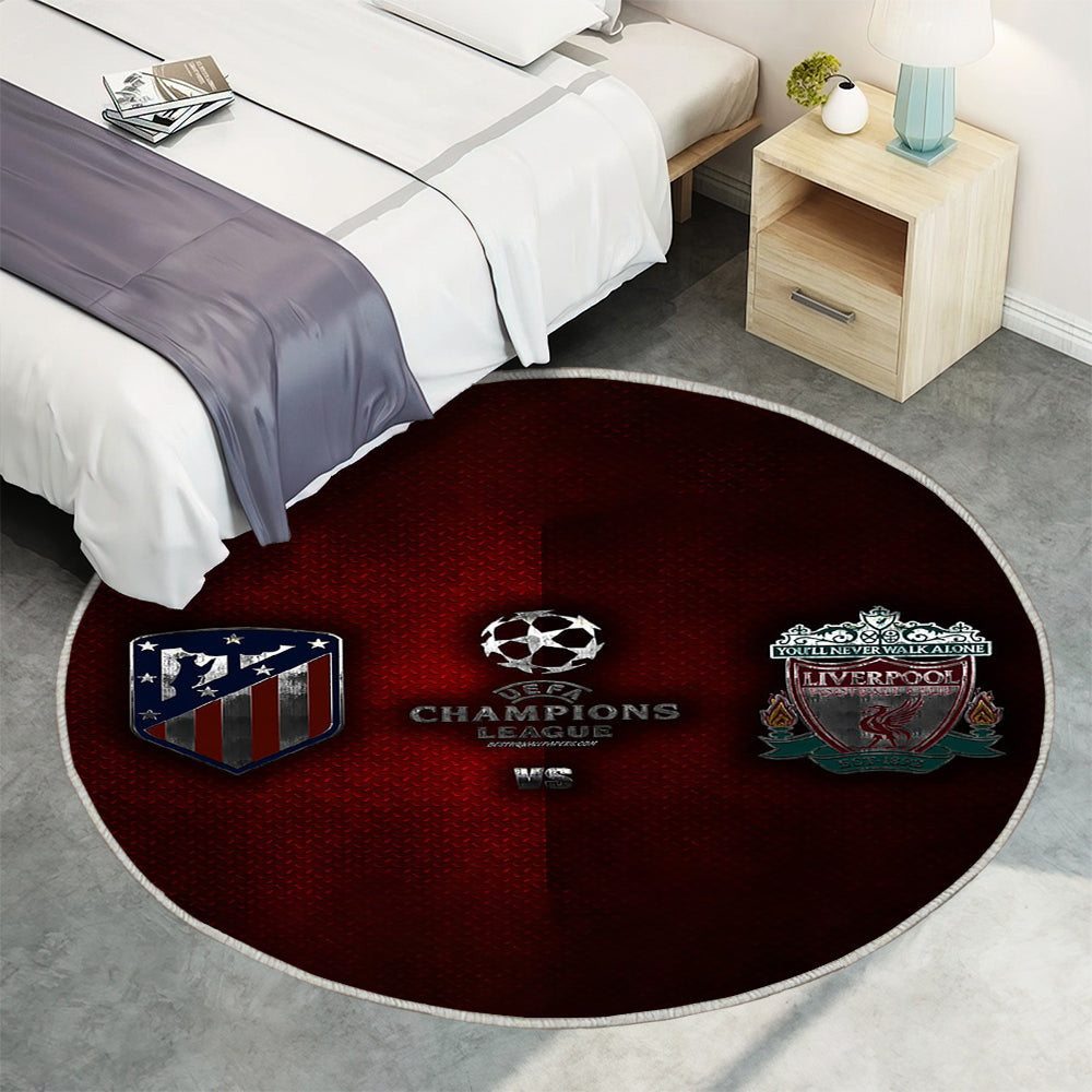 Atlético Madrid gegen Liverpool FC Teppich Rund, Teppiche - Outdoor Teppich Rund, Teppich Wohnzimmer, Carpet, Rug