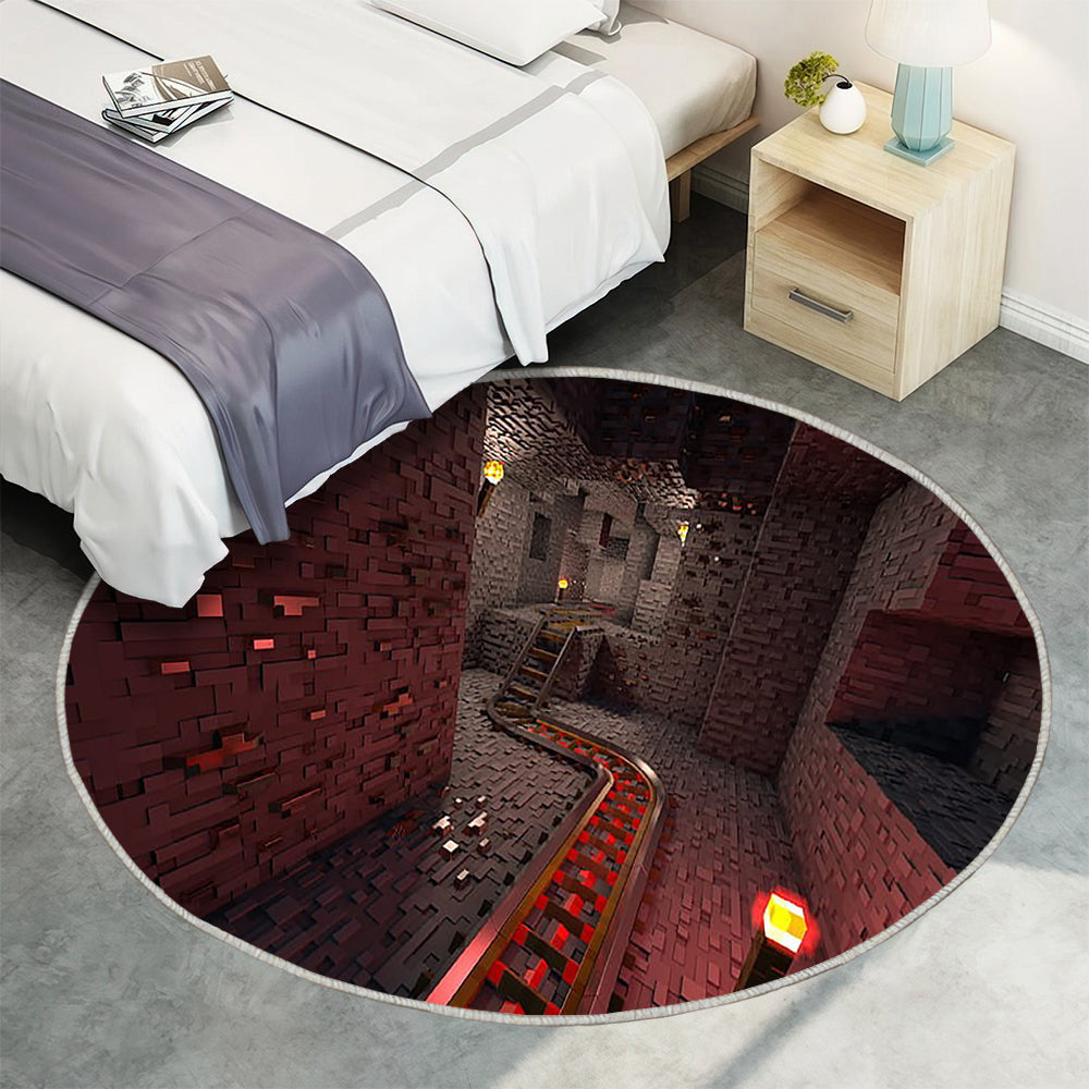 Minecraft Spiel Minecraft rendern Teppich Rund, Teppiche - Outdoor Teppich Rund, Teppich Wohnzimmer, Carpet, Rug