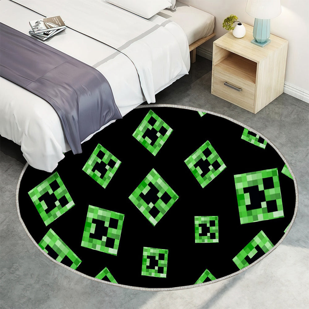 Minecraft Teppich Rund, Teppiche - Schlingpflanze Outdoor Teppich Rund, videojuegos Teppich Wohnzimmer, Carpet, Rug