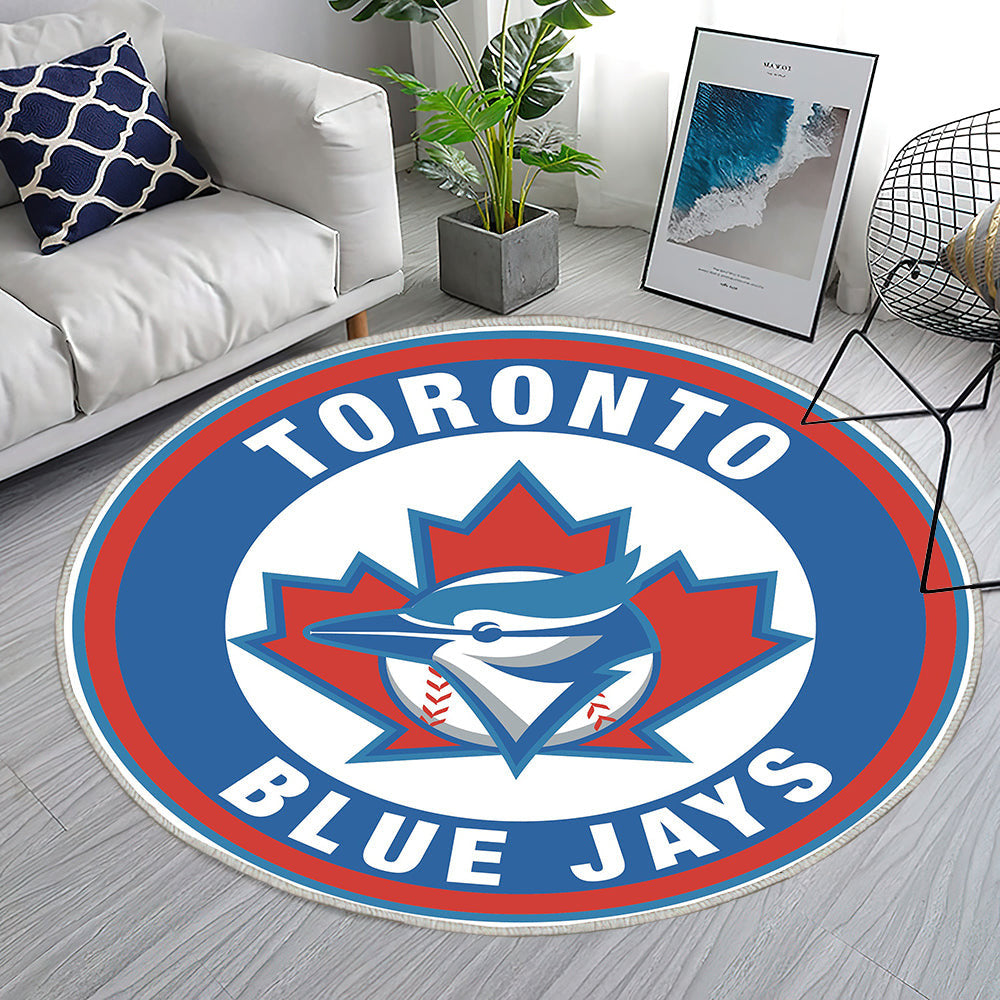 Toronto Blue Jays Kreis Logo Teppich Rund, Teppiche - Outdoor Teppich Rund, Teppich Wohnzimmer, Carpet, Rug