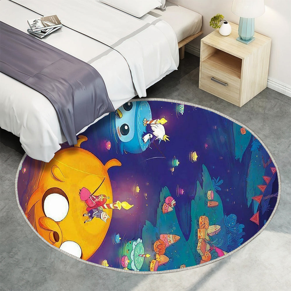 Abenteuer Zeit Teppich Rund, Teppiche - Karikatur Outdoor Teppich Rund, kawaii Teppich Wohnzimmer, Carpet, Rug