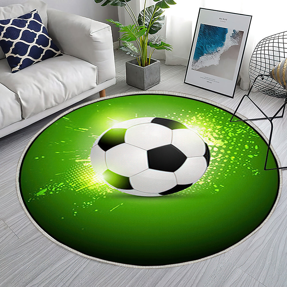 Fußball Design Teppich Rund, Teppiche - Outdoor Teppich Rund, Teppich Wohnzimmer, Carpet, Rug