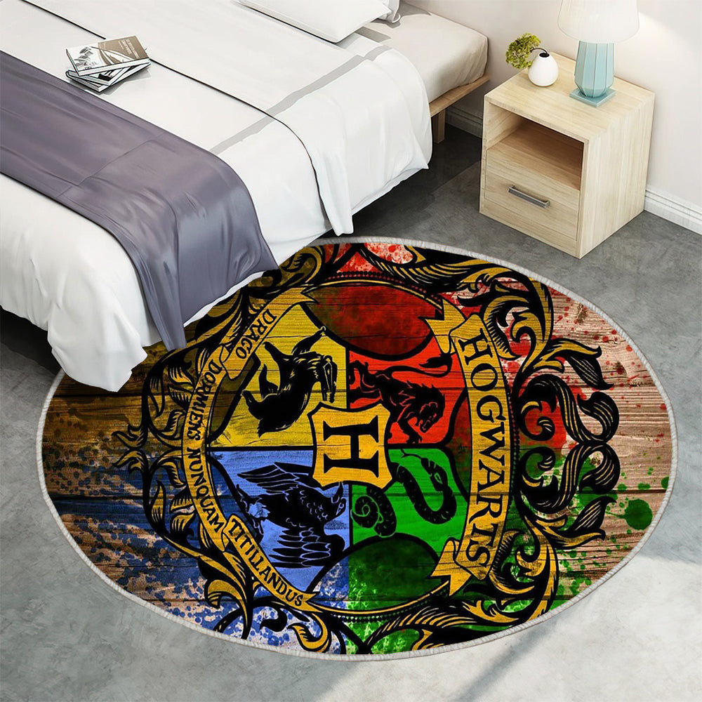 Harry Potter Teppich Rund, Teppiche - Häuser Outdoor Teppich Rund, Teppich Wohnzimmer, Carpet, Rug