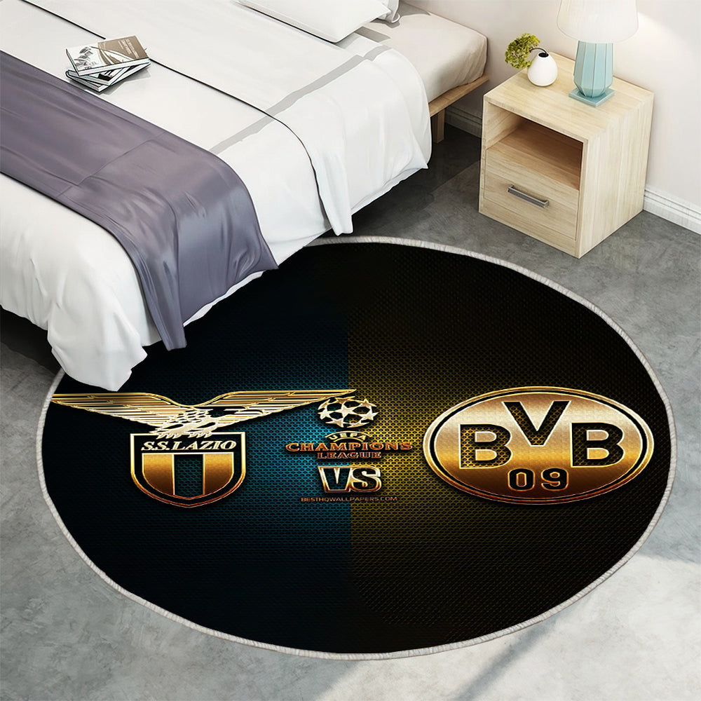 Lazio vs Borussia Dortmund Teppich Rund, Teppiche - Saison 2020 Outdoor Teppich Rund, 2021 Teppich Wohnzimmer, Carpet, Rug