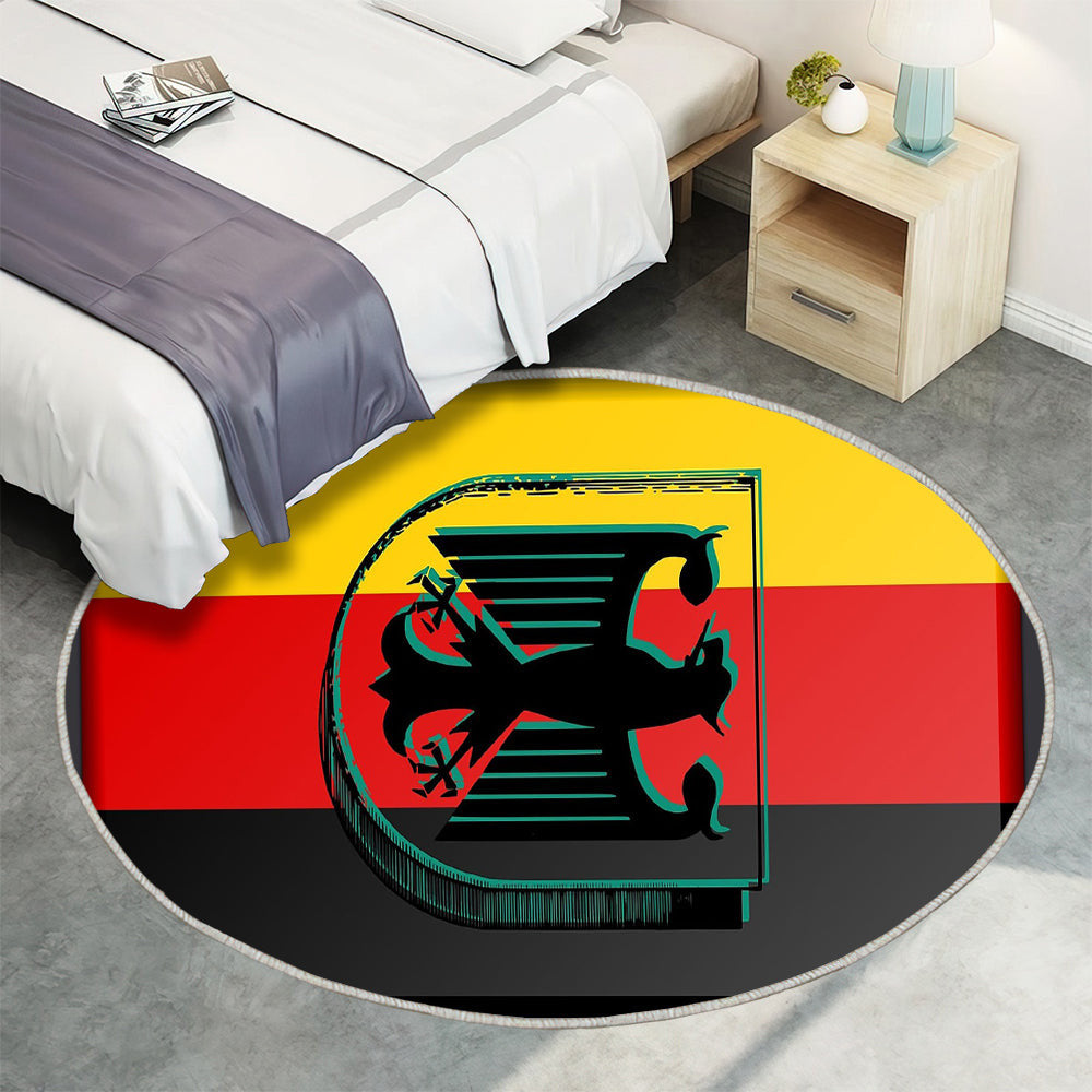 Deutschland Flagge Teppich Rund, Teppiche - Deutsche Flagge Outdoor Teppich Rund, Teppich Wohnzimmer, Carpet, Rug