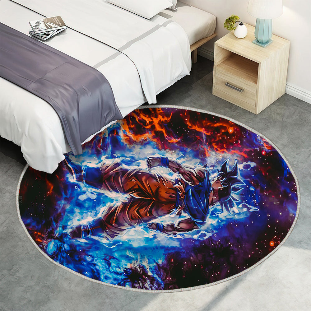 Goku (Ultra Instinkt) Teppich Rund, Teppiche - Dragon Ball super Outdoor Teppich Rund, Teppich Wohnzimmer, Carpet, Rug