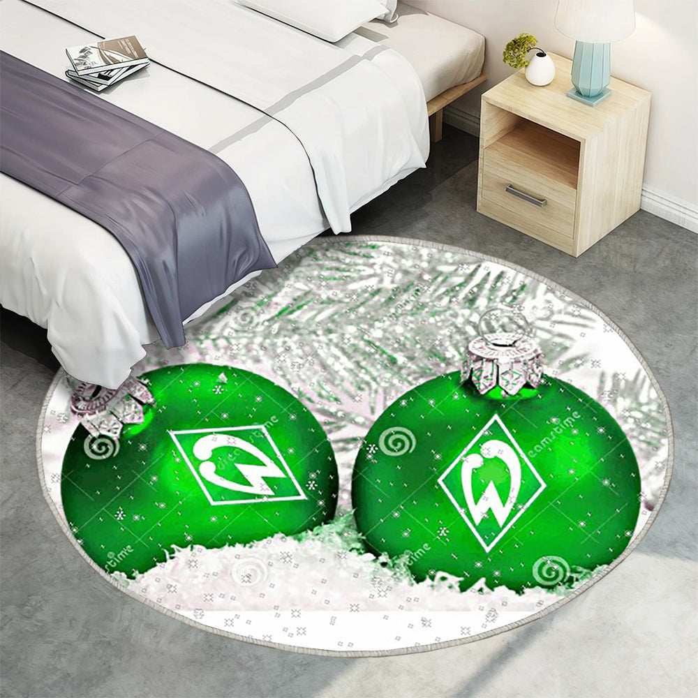 SV Werder Bremen Weihnachten Teppich Rund, Teppiche - Outdoor Teppich Rund, Teppich Wohnzimmer, Carpet, Rug