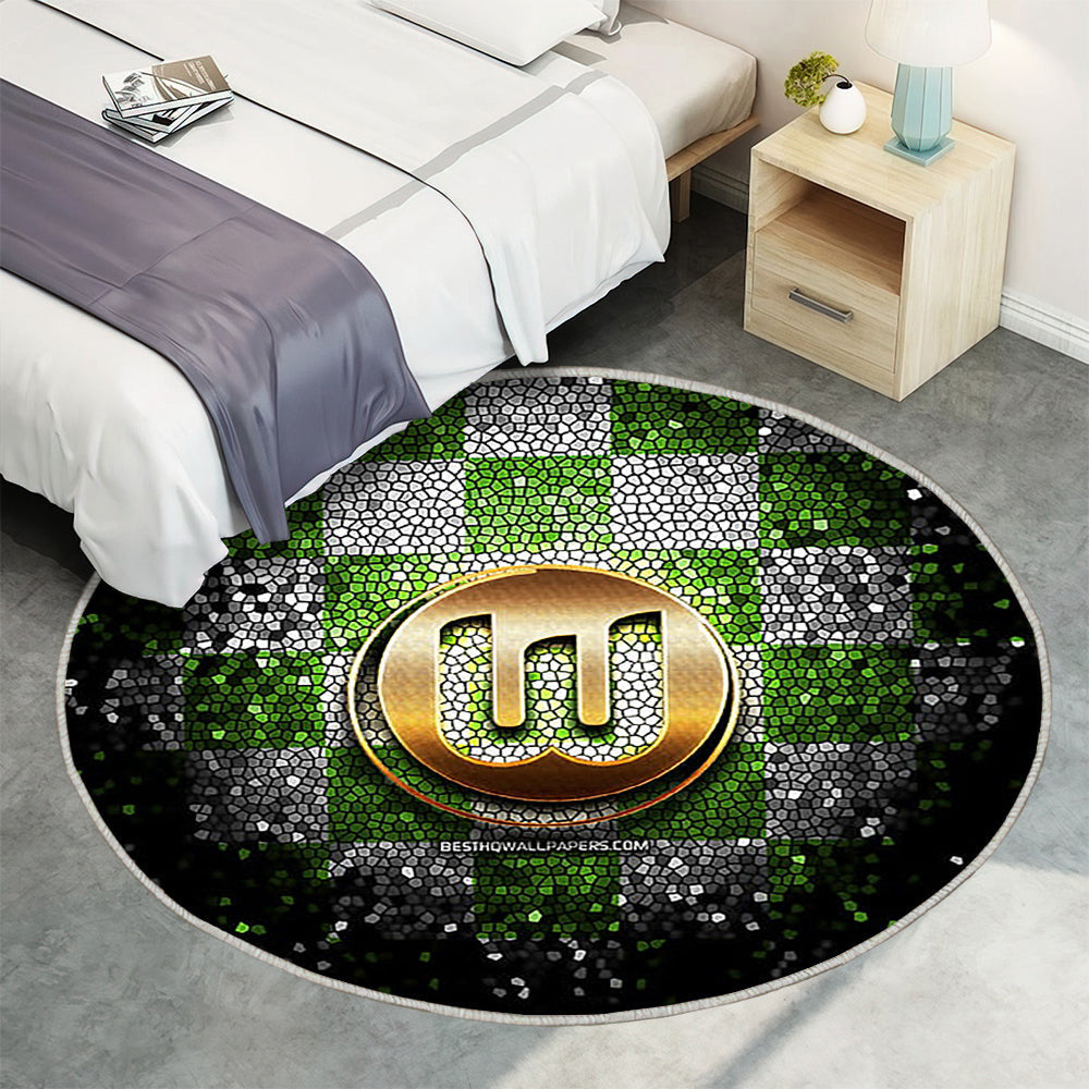 Wolfsburger Fc Teppich Rund, Teppiche - Funkeln Outdoor Teppich Rund, Bundesliga Teppich Wohnzimmer, Carpet, Rug