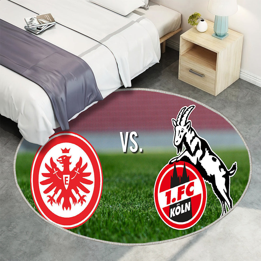 Eintracht Frankfurt gegen FC Köln Teppich Rund, Teppiche - Outdoor Teppich Rund, Teppich Wohnzimmer, Carpet, Rug