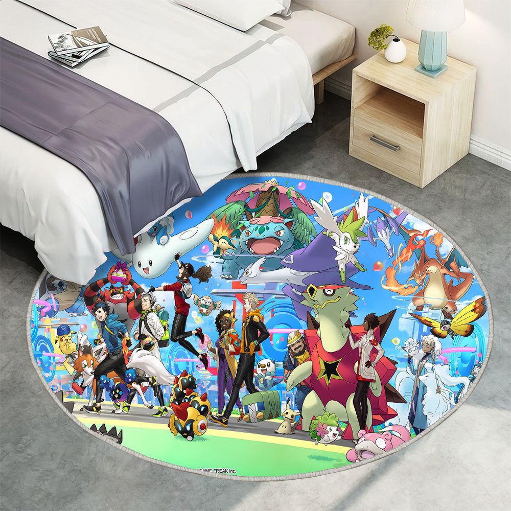 Alles Gute zum sechsten Jahrestag Teppich Rund, Teppiche - Pokémon GO Outdoor Teppich Rund, Teppich Wohnzimmer, Carpet, Rug