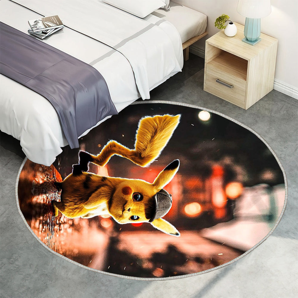 Süßes Pikachu Teppich Rund, Teppiche - Anime Outdoor Teppich Rund, Teppich Wohnzimmer, Carpet, Rug