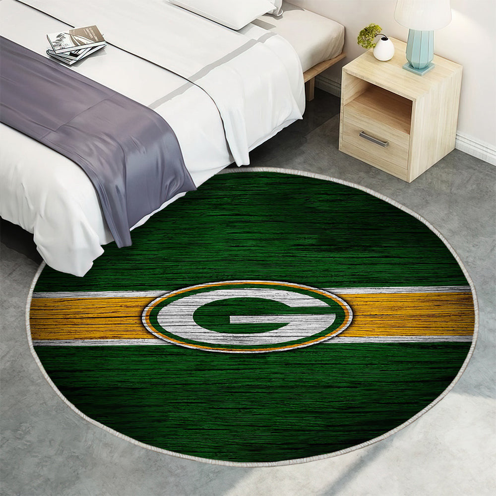Green Bay Packer Teppich Rund, Teppiche - NFL Outdoor Teppich Rund, NFC Holzstruktur Teppich Wohnzimmer, Carpet, Rug