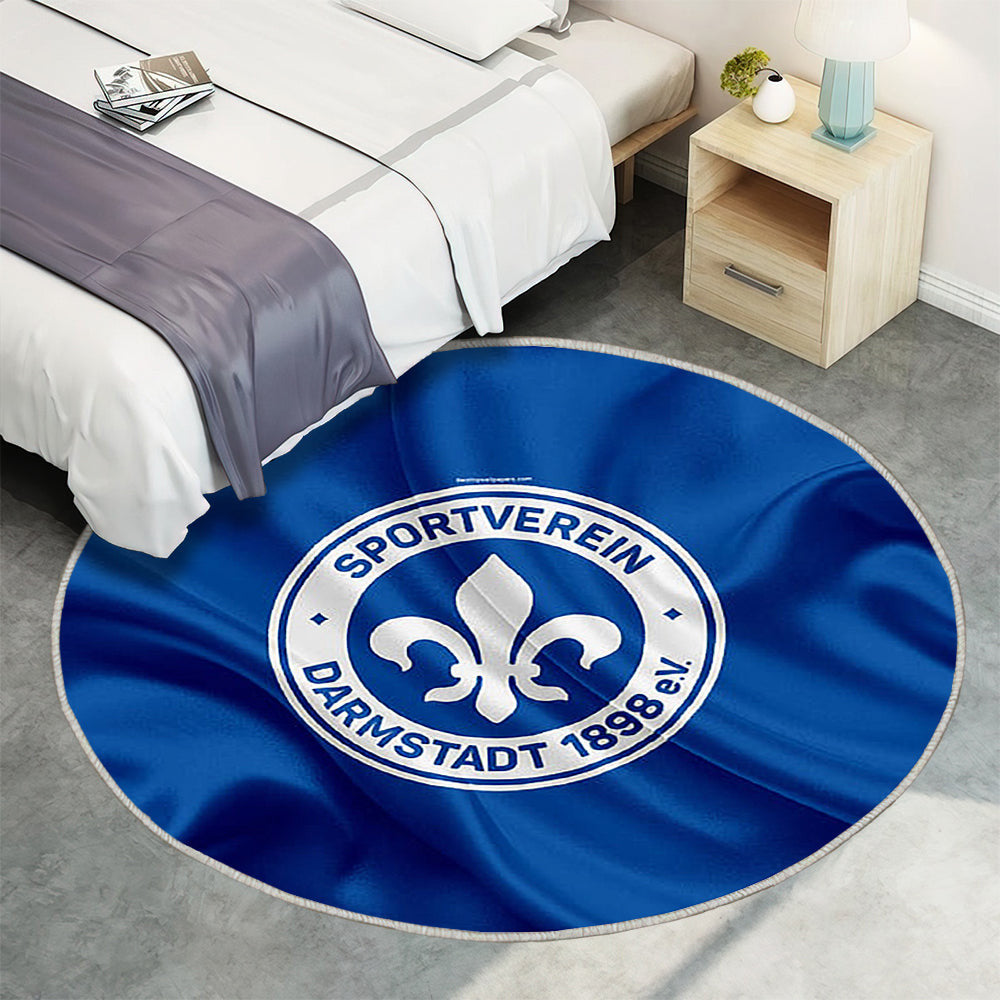 Sv Darmstadt 98 Seidenfahne Teppich Rund, Teppiche - Deutscher Fußballverein Outdoor Teppich Rund, Teppich Wohnzimmer, Carpet, Rug