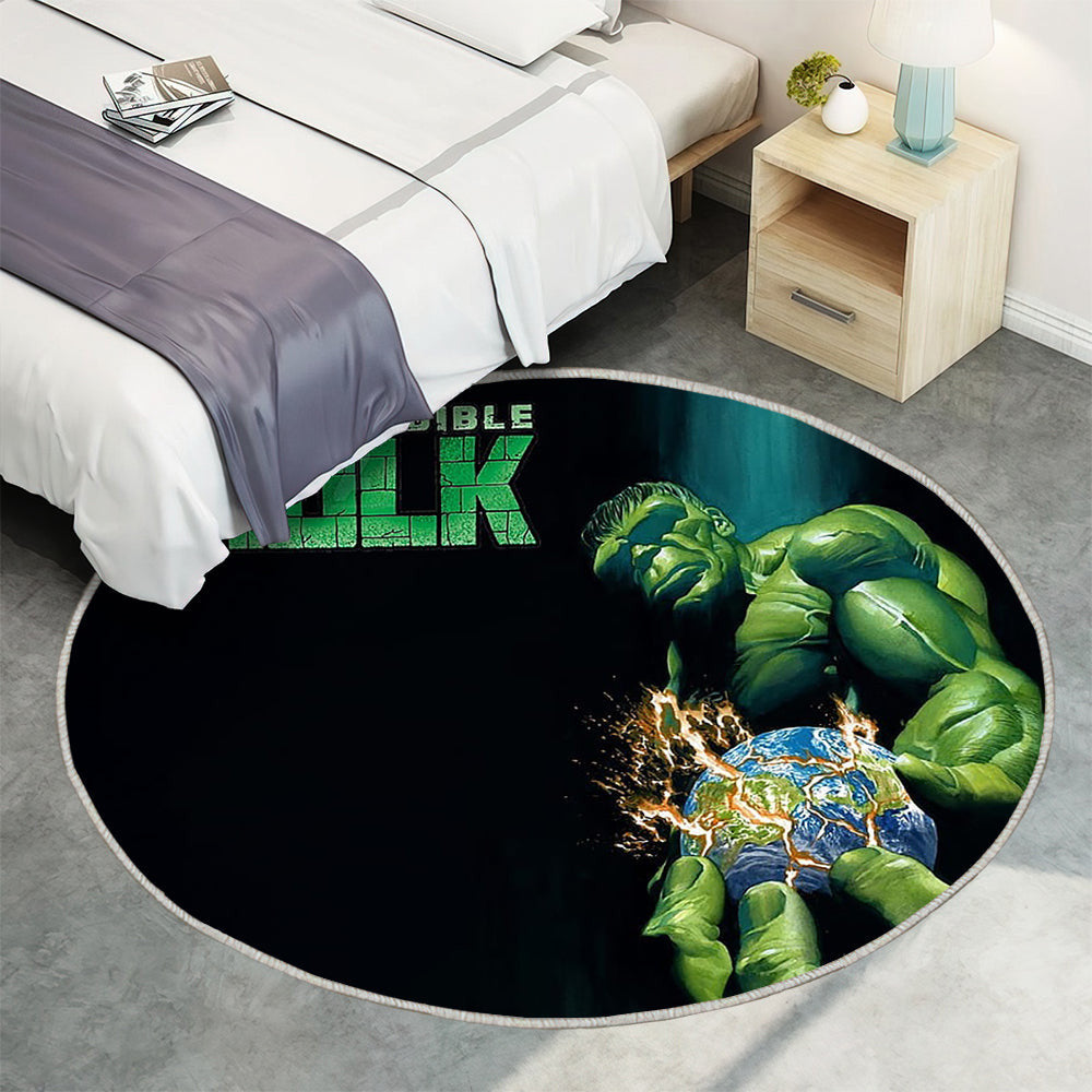 Der unglaubliche Hulk Teppich Rund, Teppiche - Comics Outdoor Teppich Rund, Superhelden Teppich Wohnzimmer, Carpet, Rug