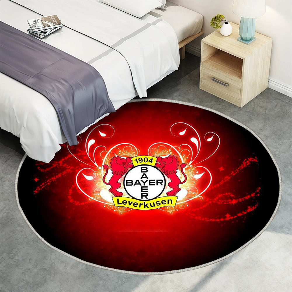 Bayer 04 Leverkusen Hintergrund rot Teppich Rund, Teppiche - Outdoor Teppich Rund, Teppich Wohnzimmer, Carpet, Rug