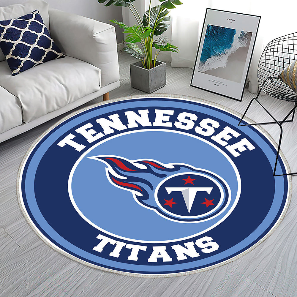 Tennessee Titans Circle Logo Teppich Rund, Teppiche - Outdoor Teppich Rund, Teppich Wohnzimmer, Carpet, Rug