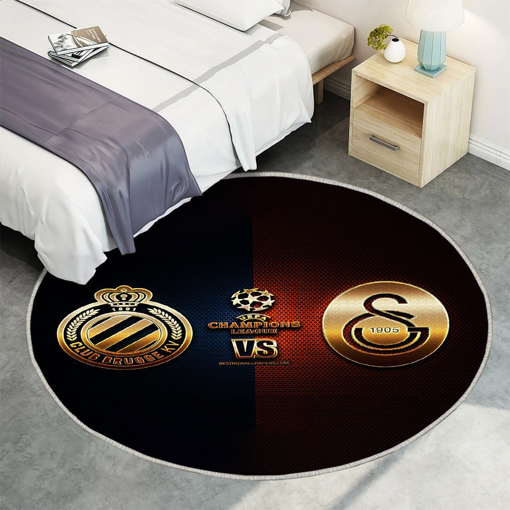 Club Brügge gegen Galatasaray Teppich Rund, Teppiche - Gruppe A Outdoor Teppich Rund, UEFA Champions League, Teppich Wohnzimmer, Carpet, Rug