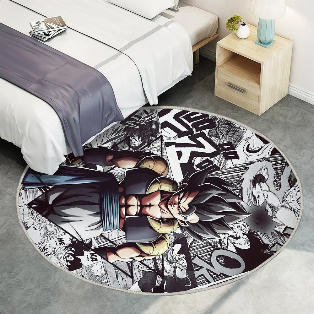 Gogeta Teppich Rund, Teppiche - Dragon Ball Outdoor Teppich Rund, Teppich Wohnzimmer, Carpet, Rug