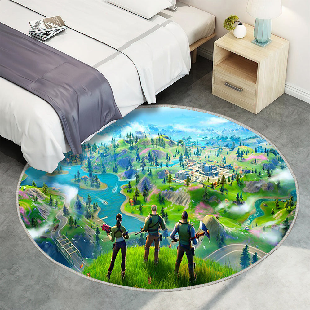 Fortnite Kapitelkarte Teppich Rund, Teppiche - Outdoor Teppich Rund, Teppich Wohnzimmer, Carpet, Rug