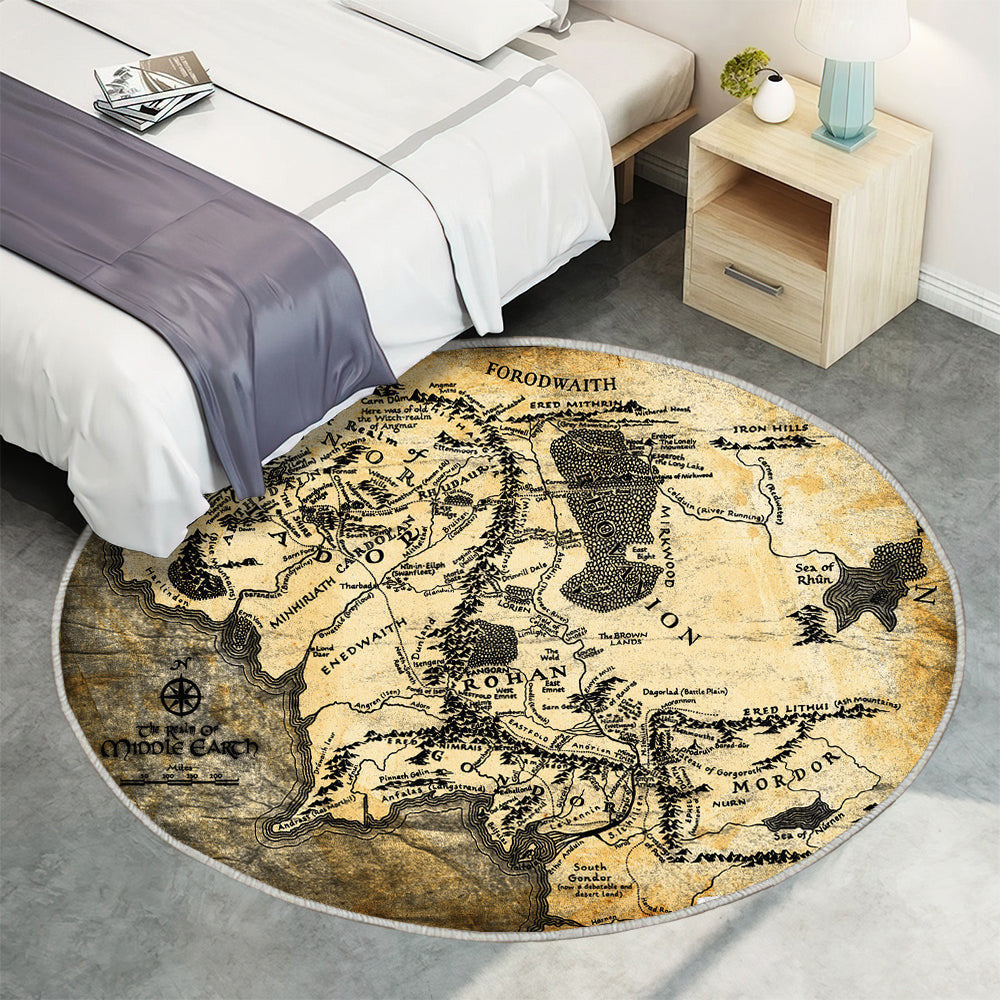 Der Herr der Ringe Teppich Rund, Teppiche - Outdoor Teppich Rund, Teppich Wohnzimmer, Carpet, Rug