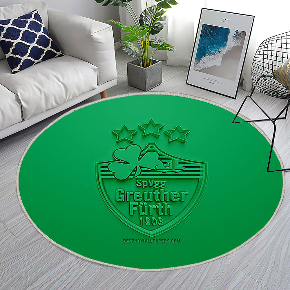 Spvgg Greuther Fürth Teppich Rund, Teppiche - Outdoor Teppich Rund, Grün Teppich Wohnzimmer, Carpet, Rug