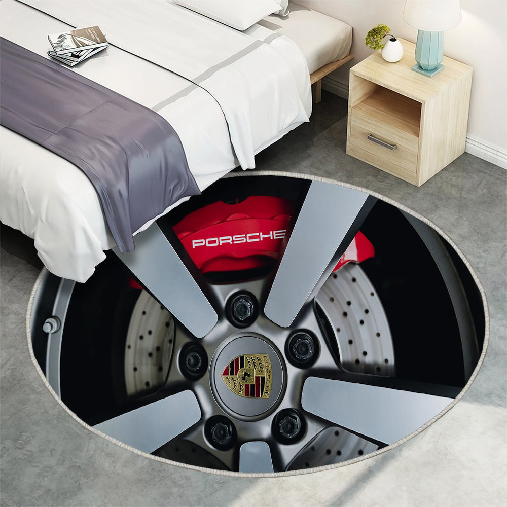 Porsche 4s Räder Teppich Rund, Teppiche - Bremssattel Outdoor Teppich Rund, Wagen Teppich Wohnzimmer, Carpet, Rug
