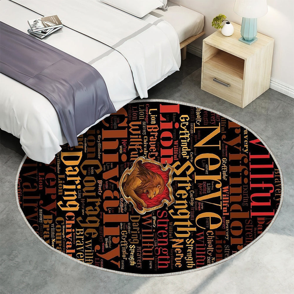 Griffindor Teppich Rund, Teppiche - Harry Potter Outdoor Teppich Rund, Teppich Wohnzimmer, Carpet, Rug