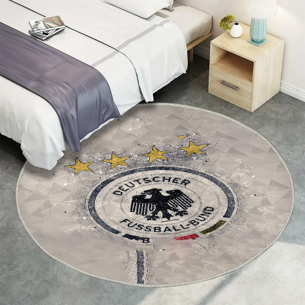 Geometrische Kunst der deutschen Fußballnationalmannschaft Teppich Rund, Teppiche - Outdoor Teppich Rund, Teppich Wohnzimmer, Carpet, Rug