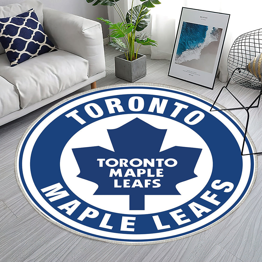 Toronto Maple Leafs Kreis Logo Teppich Rund, Teppiche - Outdoor Teppich Rund, Teppich Wohnzimmer, Carpet, Rug
