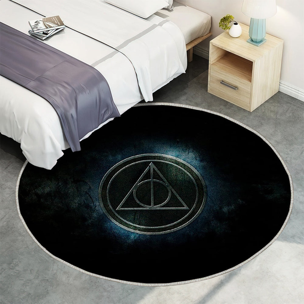 Heiligtümer des Todes Teppich Rund, Teppiche - Harry Potter Outdoor Teppich Rund, Teppich Wohnzimmer, Carpet, Rug