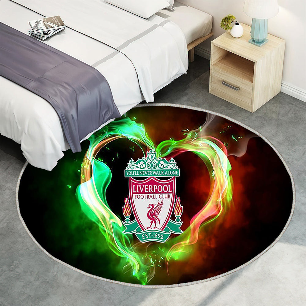 FC Liverpool Teppich Rund, Teppiche - Verein Outdoor Teppich Rund, Sport Teppich Wohnzimmer, Carpet, Rug