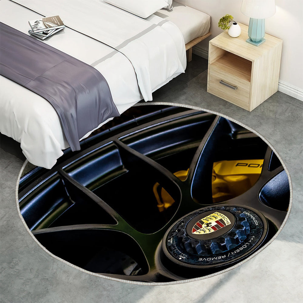 Porsche Rad Teppich Rund, Teppiche - Wagen Outdoor Teppich Rund, Karros Teppich Wohnzimmer, Carpet, Rug