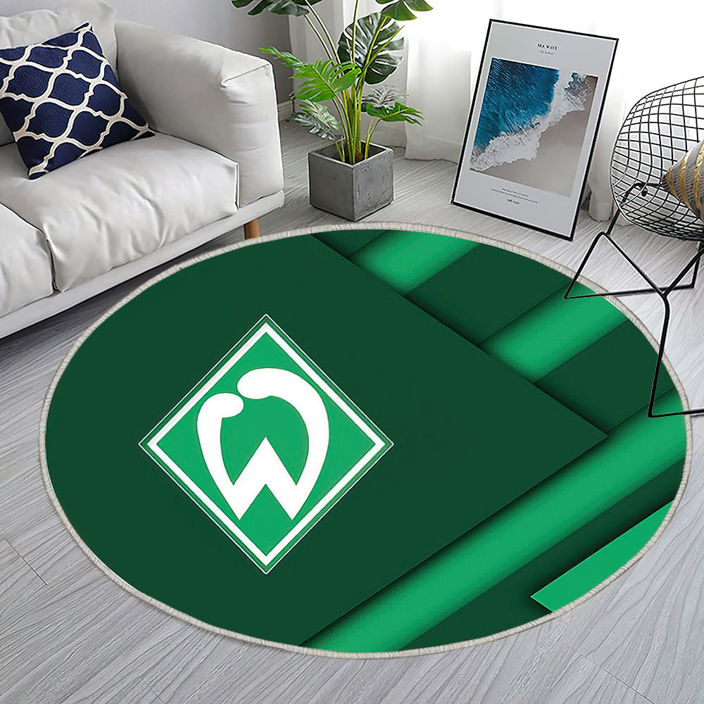 Sv Werder Bremen Materialdesign Teppich Rund, Teppiche - Werder Emblem Outdoor Teppich Rund, Deutscher Fußballverein Teppich Wohnzimmer, Carpet, Rug