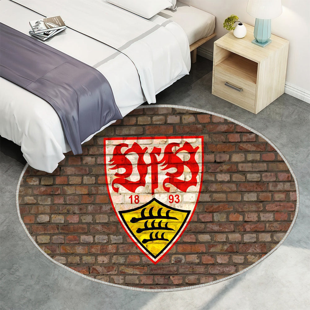 FC VfB Stuttgart Teppich Rund, Teppiche - Outdoor Teppich Rund, Teppich Wohnzimmer, Carpet, Rug