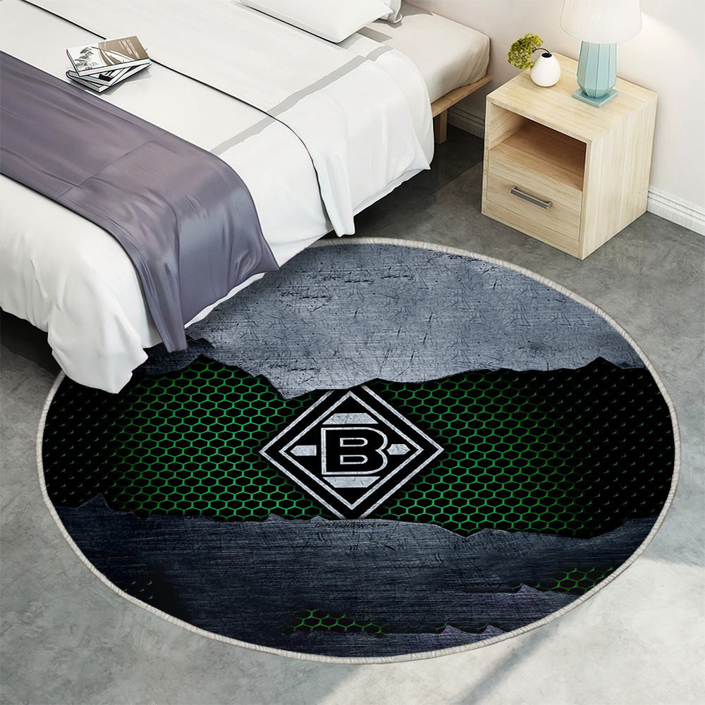 Borussia Mönchengladbach Logo Teppich Rund, Teppiche - Bundesliga Outdoor Teppich Rund, Teppich Wohnzimmer, Carpet, Rug