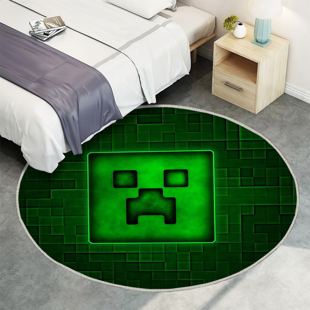 Minecraft Teppich Rund, Teppiche - bosko Outdoor Teppich Rund, Teppich Wohnzimmer, Carpet, Rug