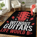 Without Music Life Be Flat Inspirational Art Teppich, Teppiche - Outdoor Teppich, Teppich Wohnzimmer, Küchenteppich, Kinderzimmer, Modern