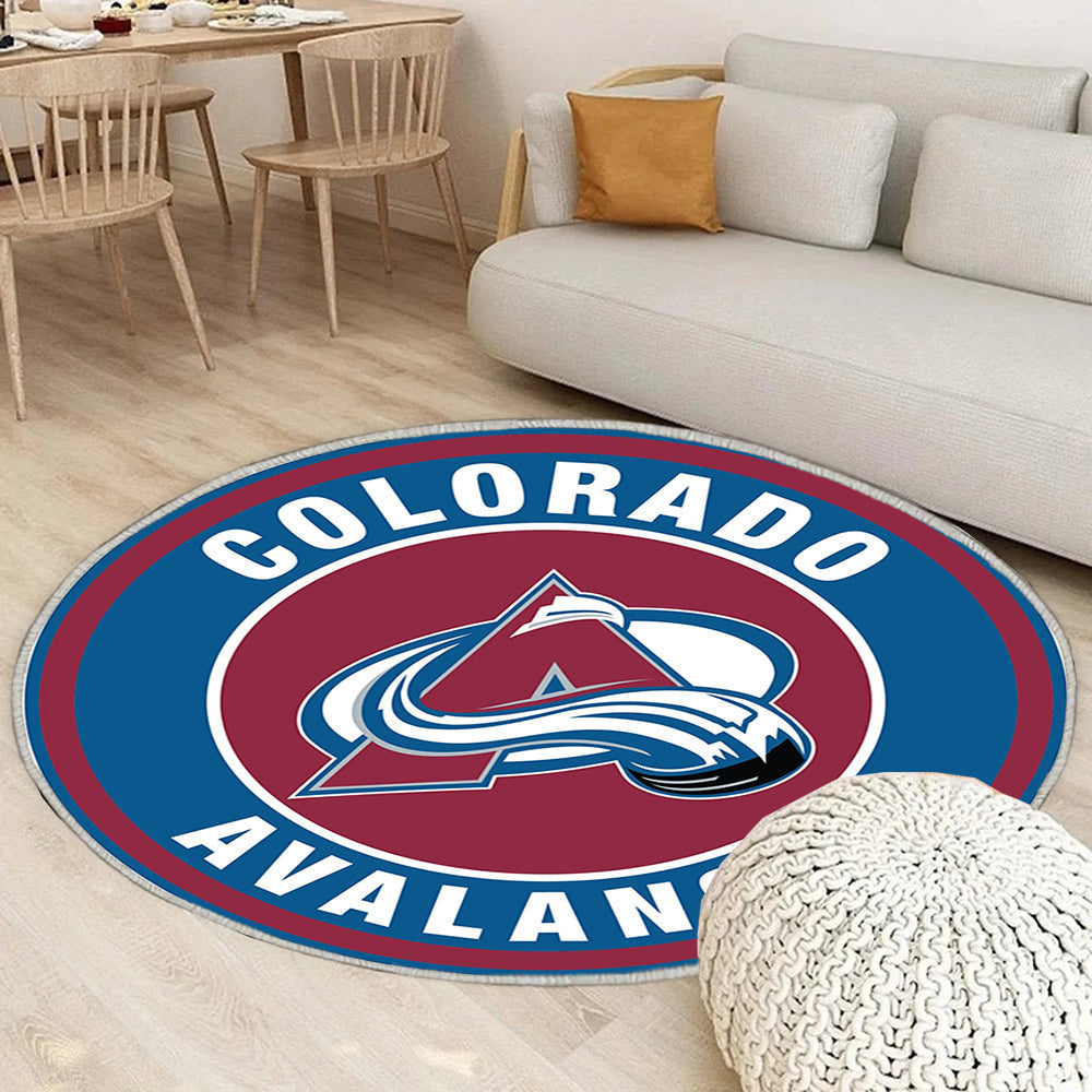 Colorado Avalanche Circle Logo Teppich Rund, Teppiche - Outdoor Teppich Rund, Teppich Wohnzimmer, Carpet, Rug