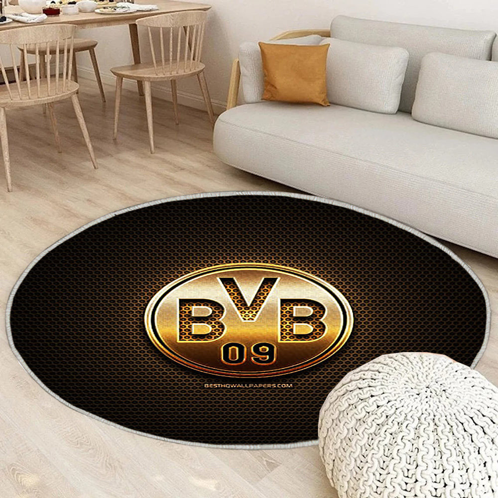Fc Borussia Dortmund Teppich Rund, Teppiche - Funkeln Outdoor Teppich Rund, Bundesliga Teppich Wohnzimmer, Carpet, Rug