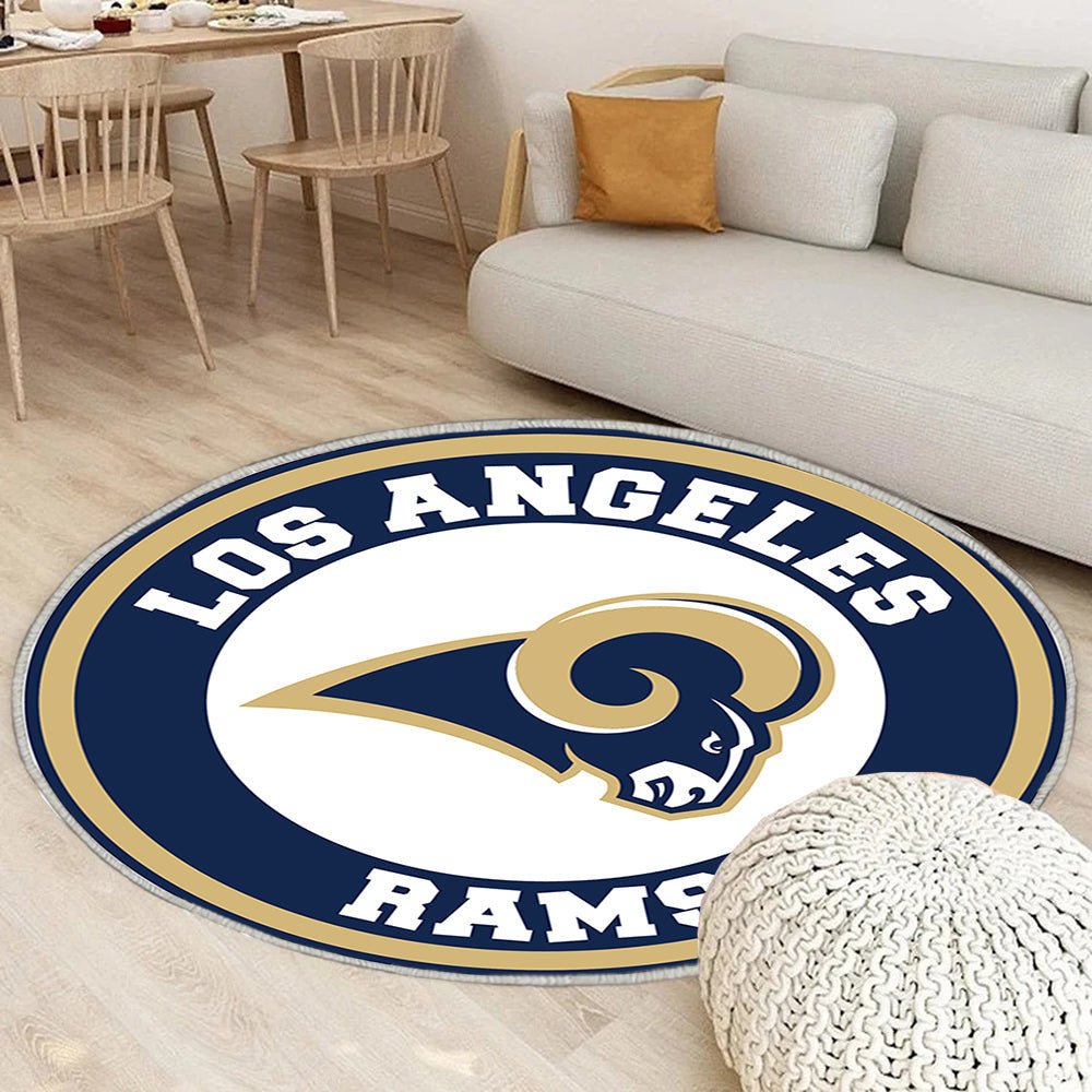 Los Angeles Rams Kreis Logo Teppich Rund, Teppiche - Outdoor Teppich Rund, Teppich Wohnzimmer, Carpet, Rug