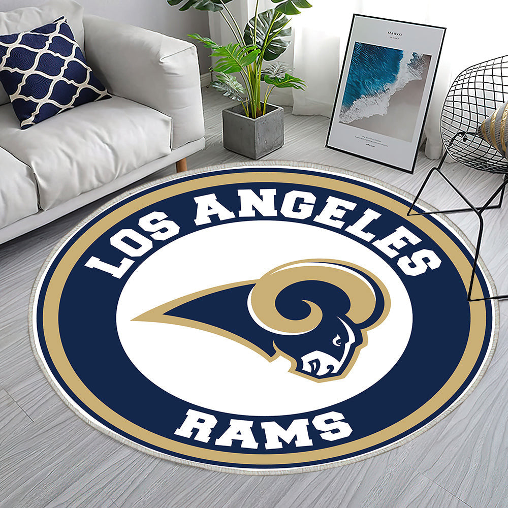 Los Angeles Rams Kreis Logo Teppich Rund, Teppiche - Outdoor Teppich Rund, Teppich Wohnzimmer, Carpet, Rug