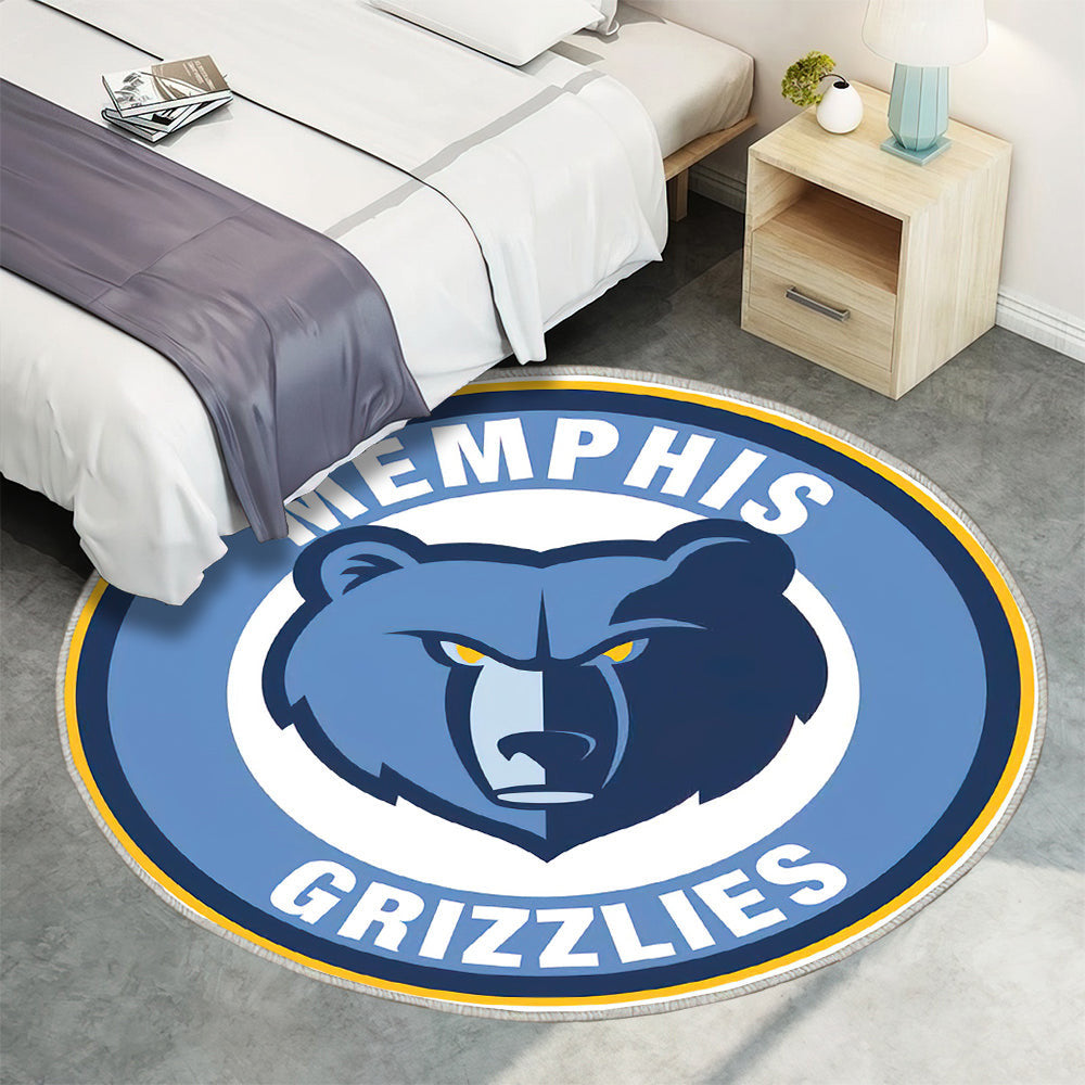 Memphis Grizzlies Kreis Logo Teppich Rund, Teppiche - Outdoor Teppich Rund, Teppich Wohnzimmer, Carpet, Rug