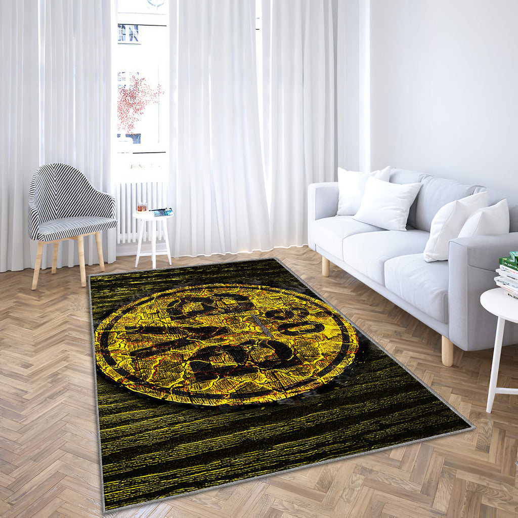 Borussia Dortmund Fc Teppich, Teppiche - Verbranntes Logo Outdoor Teppich, Teppich Wohnzimmer, Küchenteppich, Kinderzimmer, Modern