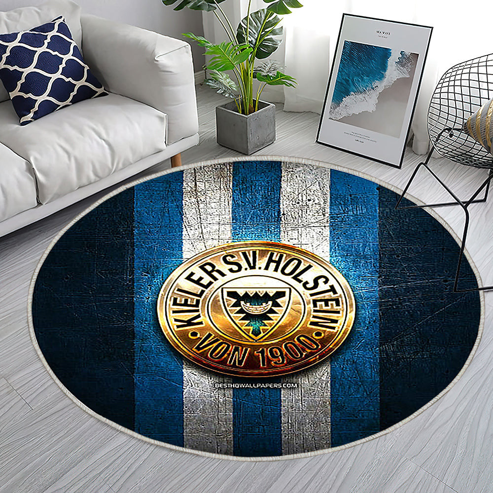 Holstein Kiel Fc Teppich Rund, Teppiche - Golden Outdoor Teppich Rund, Bundesliga 2 Teppich Wohnzimmer, Carpet, Rug
