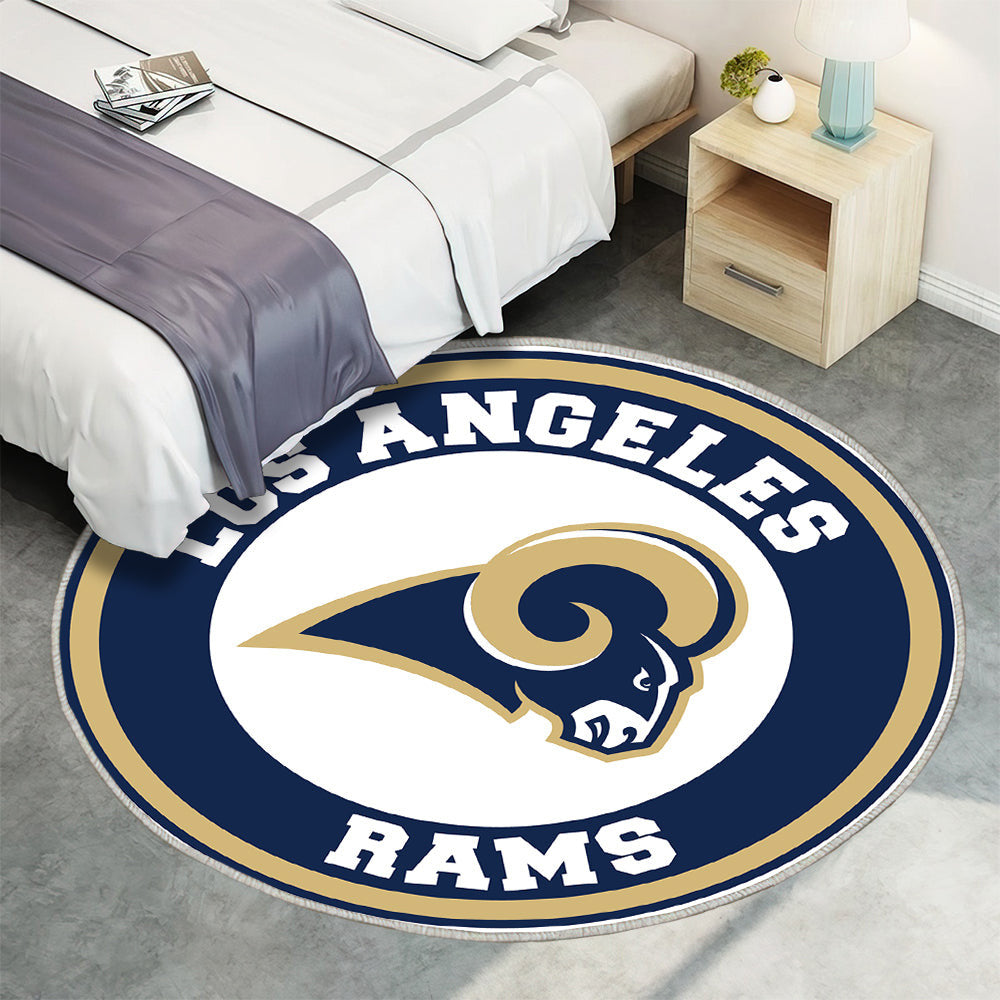 Los Angeles Rams Kreis Logo Teppich Rund, Teppiche - Outdoor Teppich Rund, Teppich Wohnzimmer, Carpet, Rug
