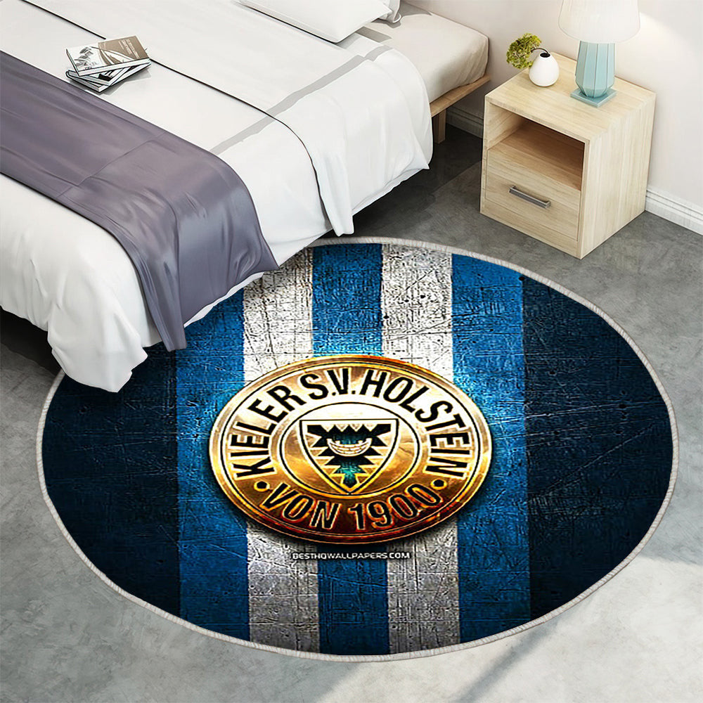 Holstein Kiel Fc Teppich Rund, Teppiche - Golden Outdoor Teppich Rund, Bundesliga 2 Teppich Wohnzimmer, Carpet, Rug