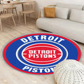 Retro Kreis Logo der Detroit Pistons Teppich Rund, Teppiche - Outdoor Teppich Rund, Teppich Wohnzimmer, Carpet, Rug