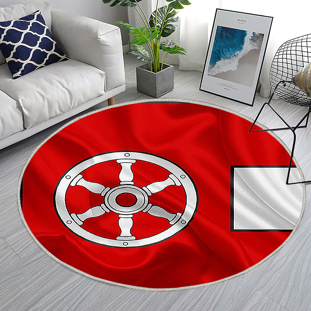 Erfurt Fahne Seideneffekt Teppich Rund, Teppiche - Seidenfahne Outdoor Teppich Rund, Deutsche Stadt Teppich Wohnzimmer, Carpet, Rug